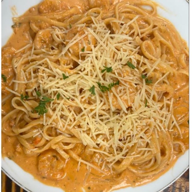 Grandma’s Vodka Shrimp Linguine.