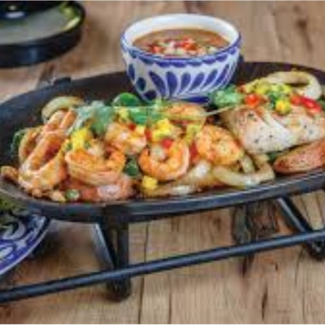 Shrimp and Mahi Fajitas.